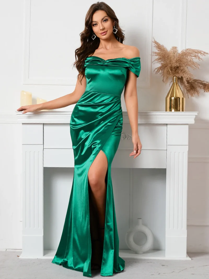 Sexy Backless Satin Maxi Bodycon Dress - Image 3