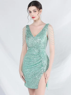 Sexy Rhinestone Prom Evening Dress