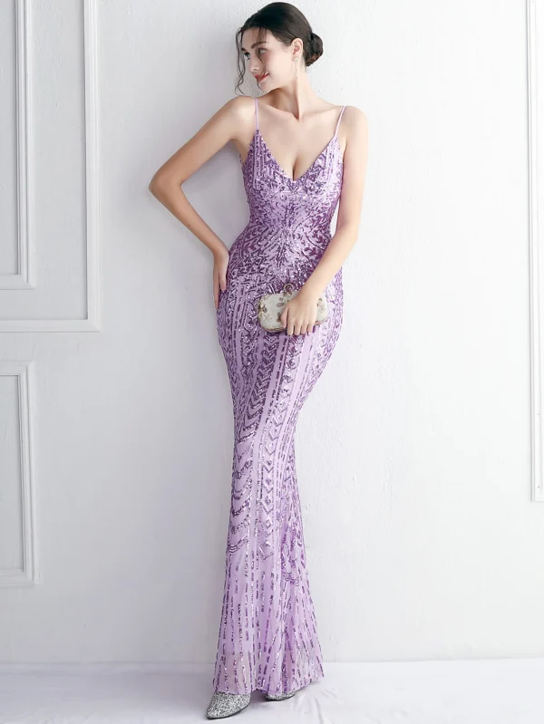 Luxury Backless Sequin Maxi Dress - Image 22