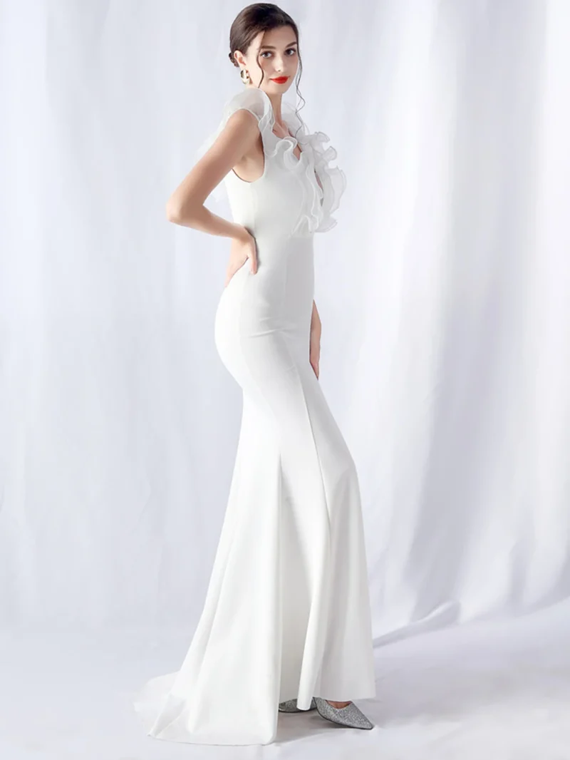 Elegant Luxury Mesh Bridesmaid Dress - Image 3
