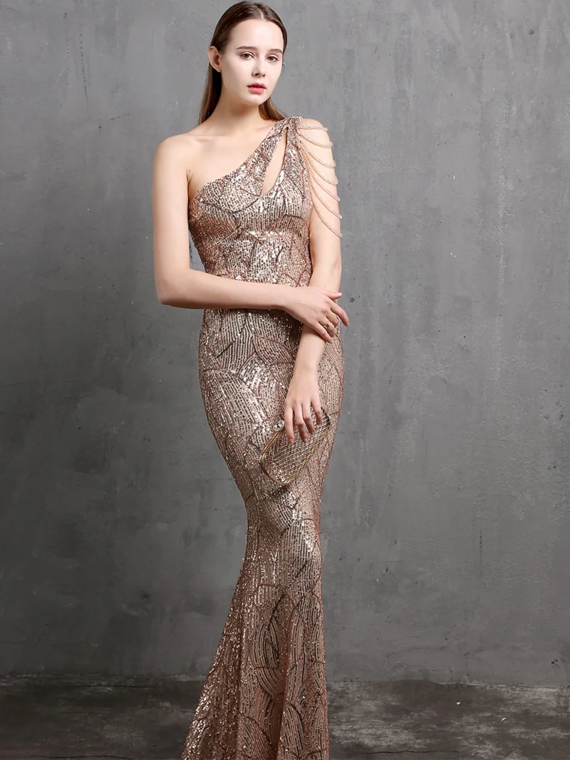 Sexy Backless Sequin Maxi Wedding Dress - Image 6