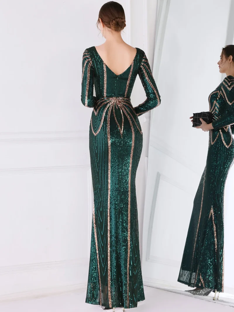 Sexy long sleeve birthday evening dresses - Image 2