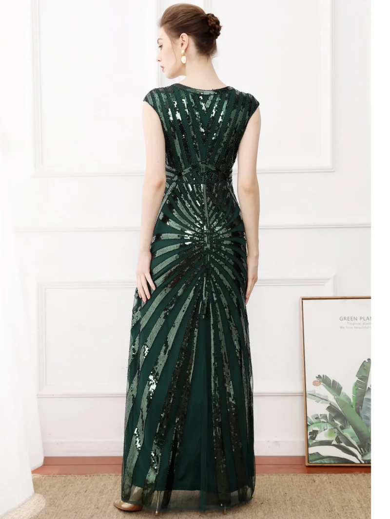 Sexy Vintage Sequin Maxi Dress Women 2024 - Image 8