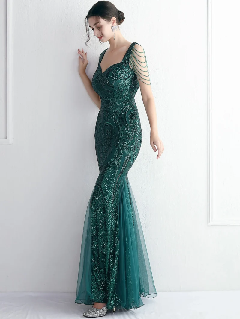Mesh Sequin Summer Dress Women - Image 5