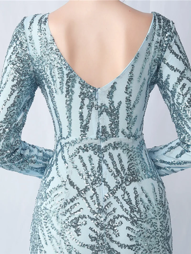 Sexy Backless Sequin Maxi with Mesh - Image 12