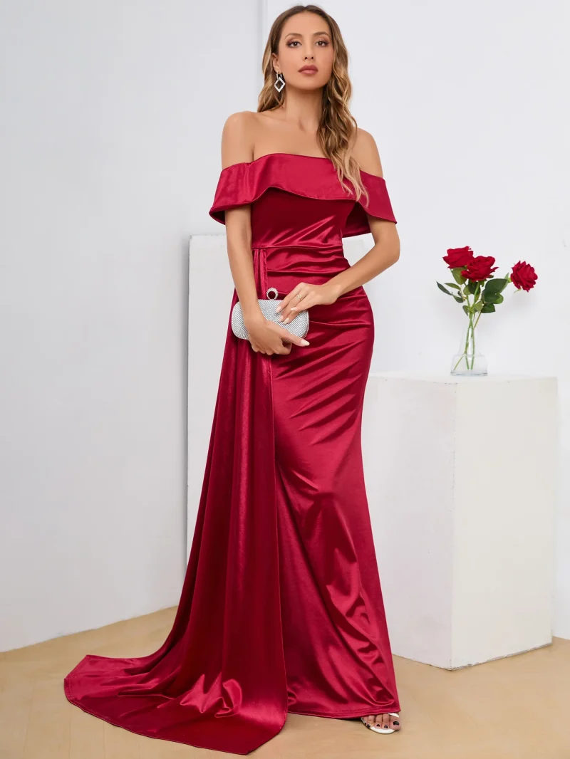 Bodycon Satin Summer Dress Elegant Luxury Birthday Party - Image 4