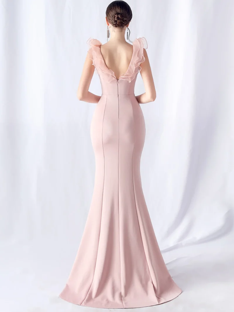 Elegant Luxury Mesh Bridesmaid Dress - Image 7