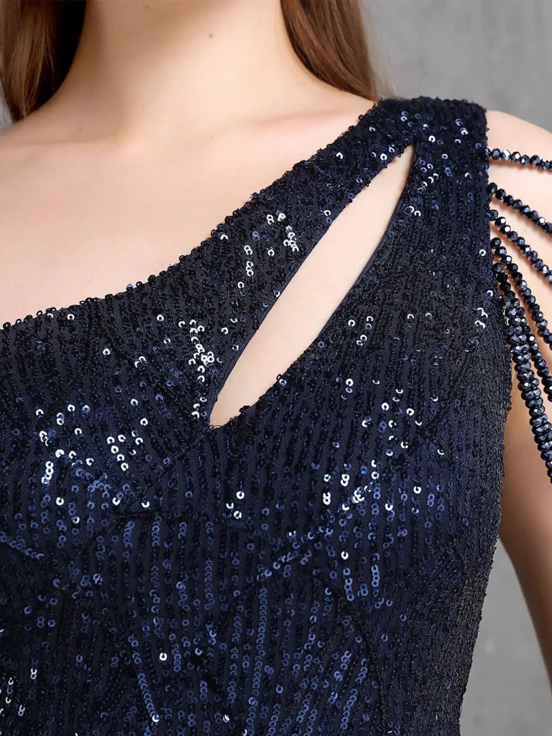 Sexy Backless Sequin Maxi Wedding Dress - Image 23