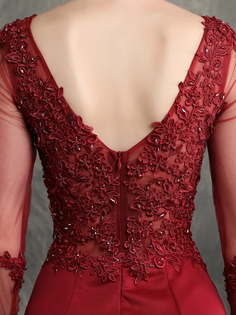 Mesh Long Sleeve Evening Dresses Women - Image 4