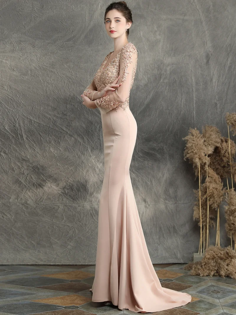 Mesh Long Sleeve Evening Dresses Women - Image 13