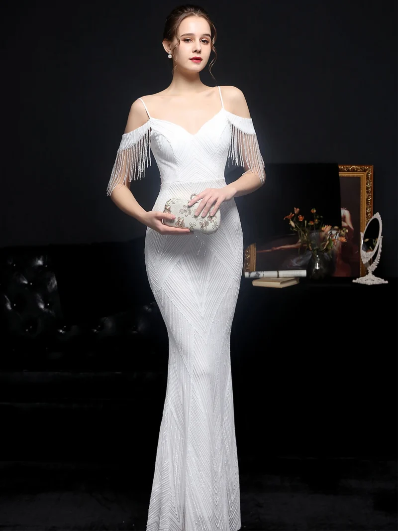 Women's Black Sequin Maxi Dress Backless - Image 9