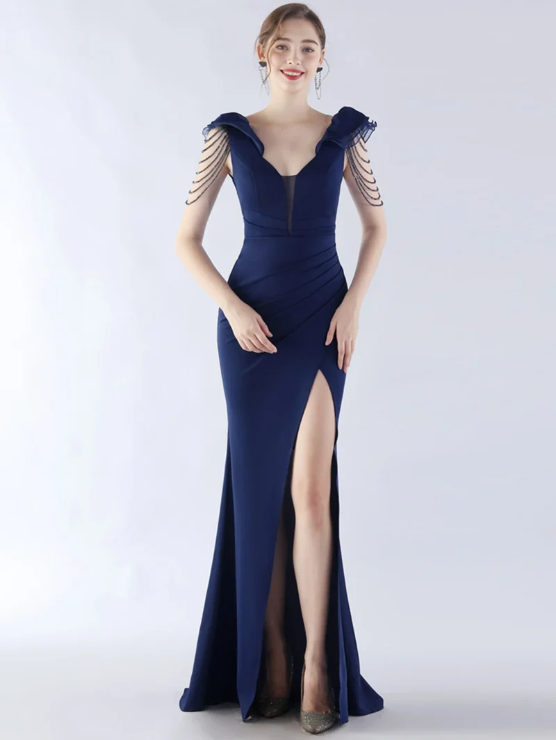 Sparkling Black Backless Maxi Dress - Image 9