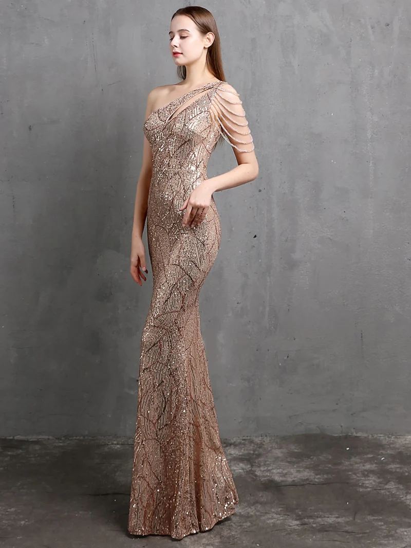 Sexy Backless Sequin Maxi Wedding Dress - Image 8