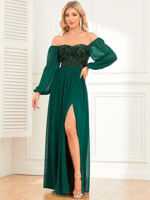 Elegant Long Sleeve Bridesmaid Dress