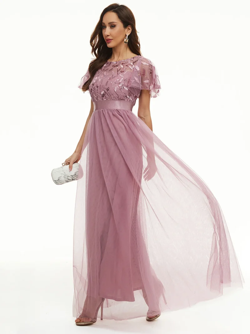 Elegant Mesh Maxi for Parties , Evening - Image 4