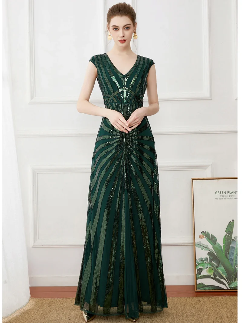 Sexy Vintage Sequin Maxi Dress Women 2024 - Image 3