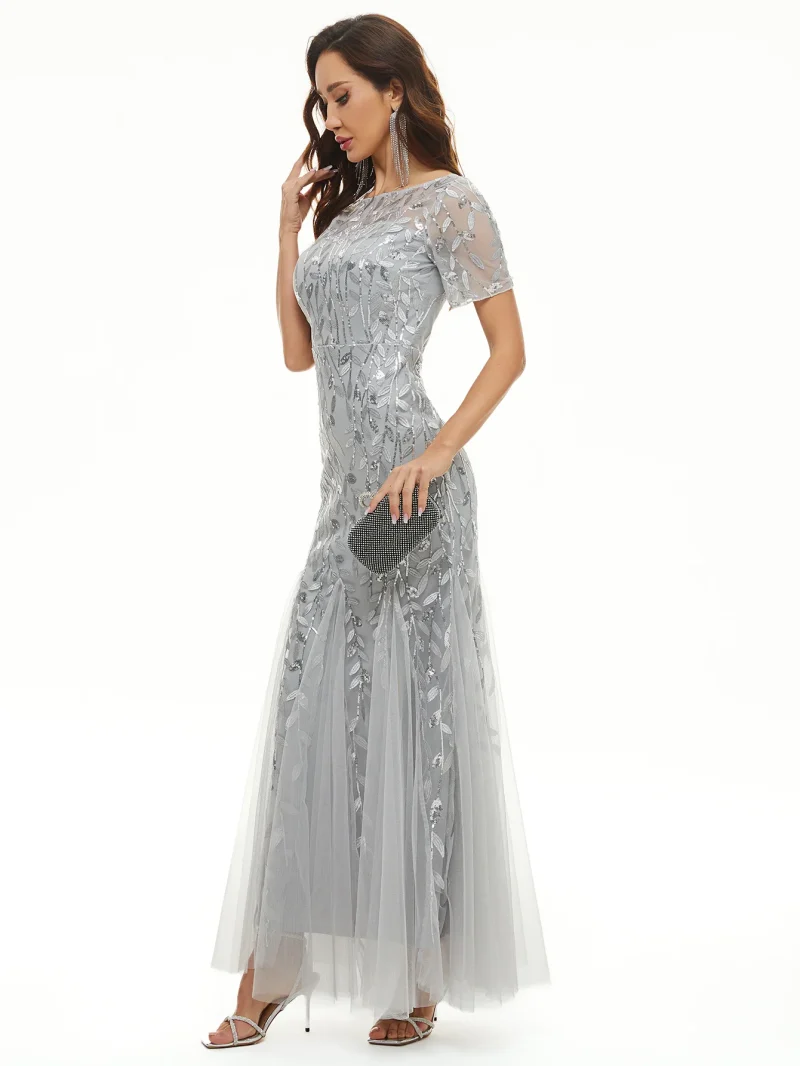 Elegant Bridesmaid Dress with Sequins - Image 14