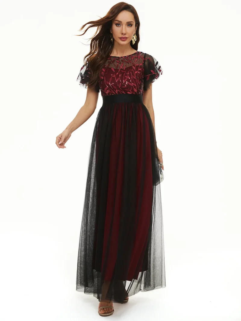 Elegant Mesh Maxi for Parties , Evening - Image 8