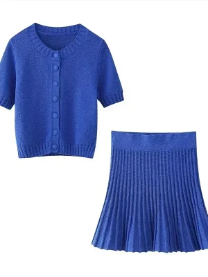 Women’s Knitted Sweater & Skirt Two-Piece Set