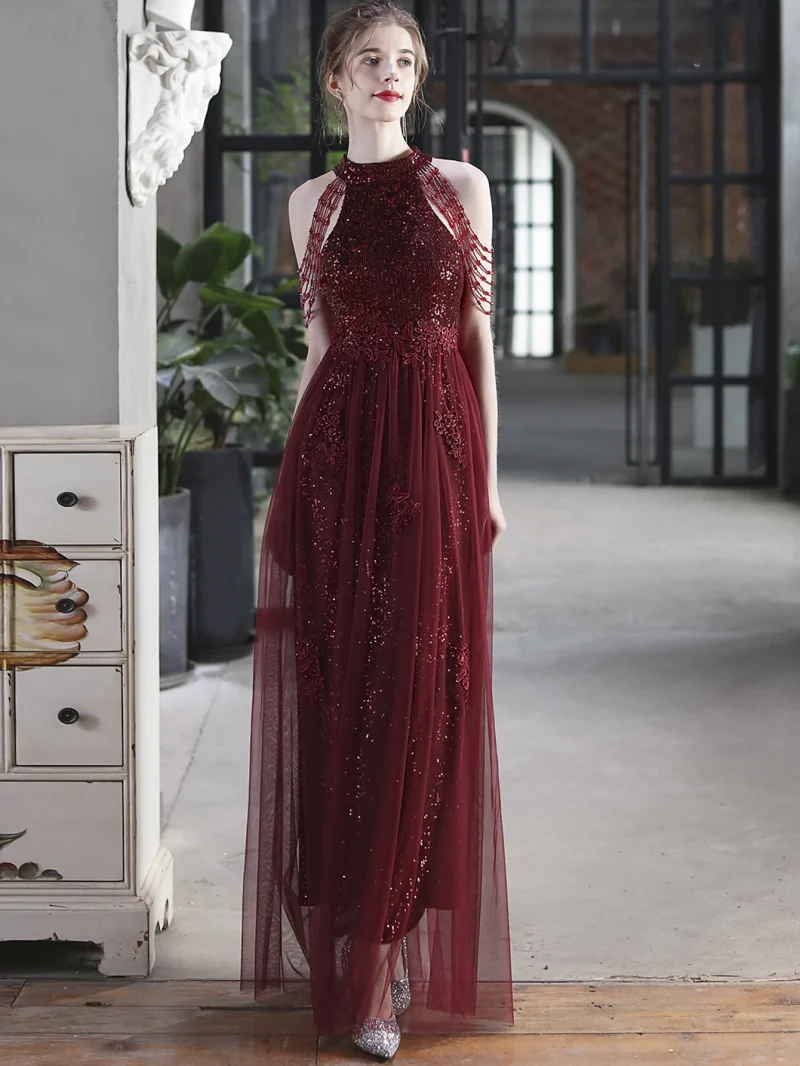 Luxury Backless Black Maxi Dress - Image 3