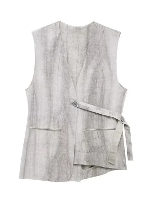 Sleeveless V-Neck Tie-Dye Vest Women