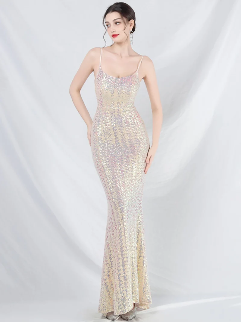 Women’s Sequin Slip Maxi Summer Dress - Image 5