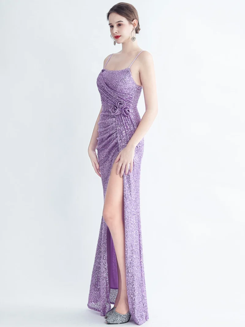 Luxury Backless Sequin Maxi Dress - Image 17