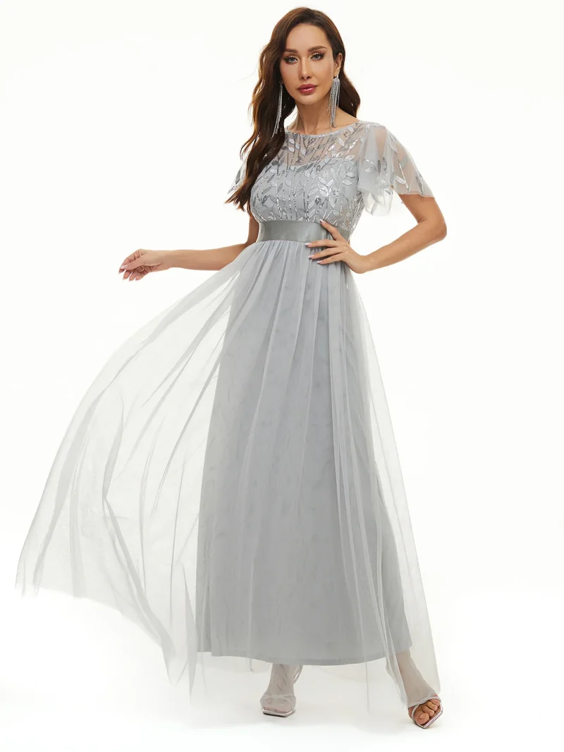 Elegant Mesh Maxi for Parties , Evening - Image 5