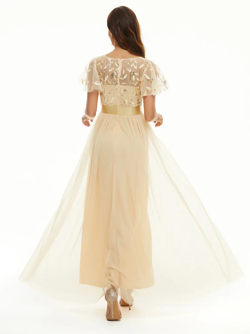 Elegant Mesh Maxi for Parties , Evening - Image 12