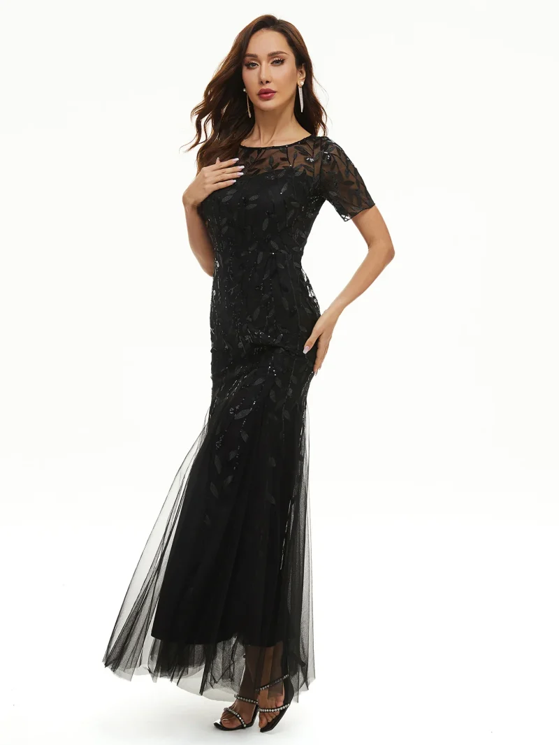 Elegant Bridesmaid Dress with Sequins - Image 7