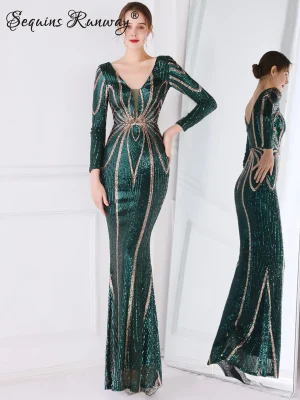 Sexy long sleeve birthday evening dresses