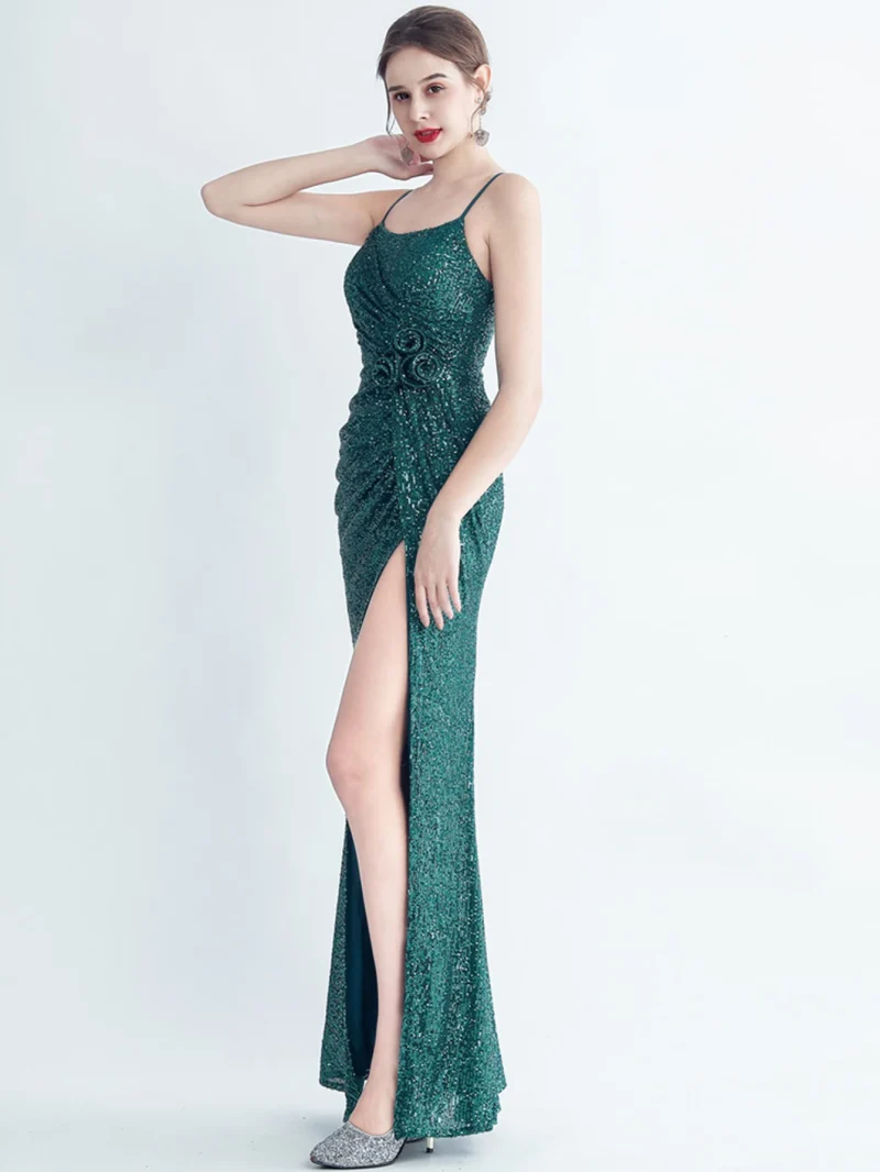 Luxury Backless Sequin Maxi Dress - Image 19