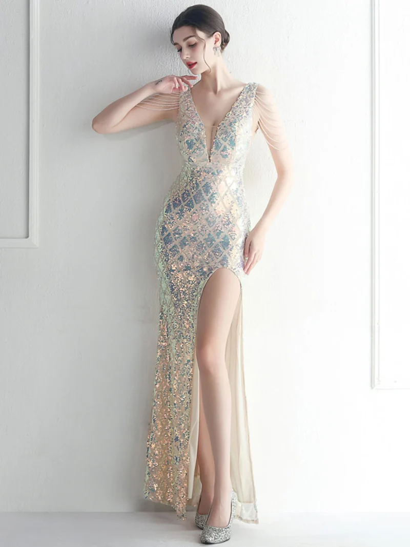 Sexy Sequin Backless Dress - Image 15