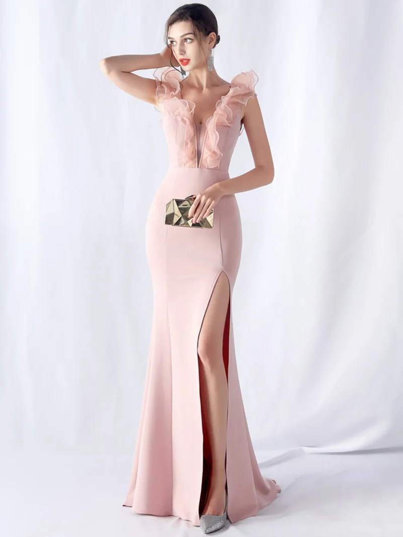 Elegant Luxury Mesh Bridesmaid Dress - Image 5