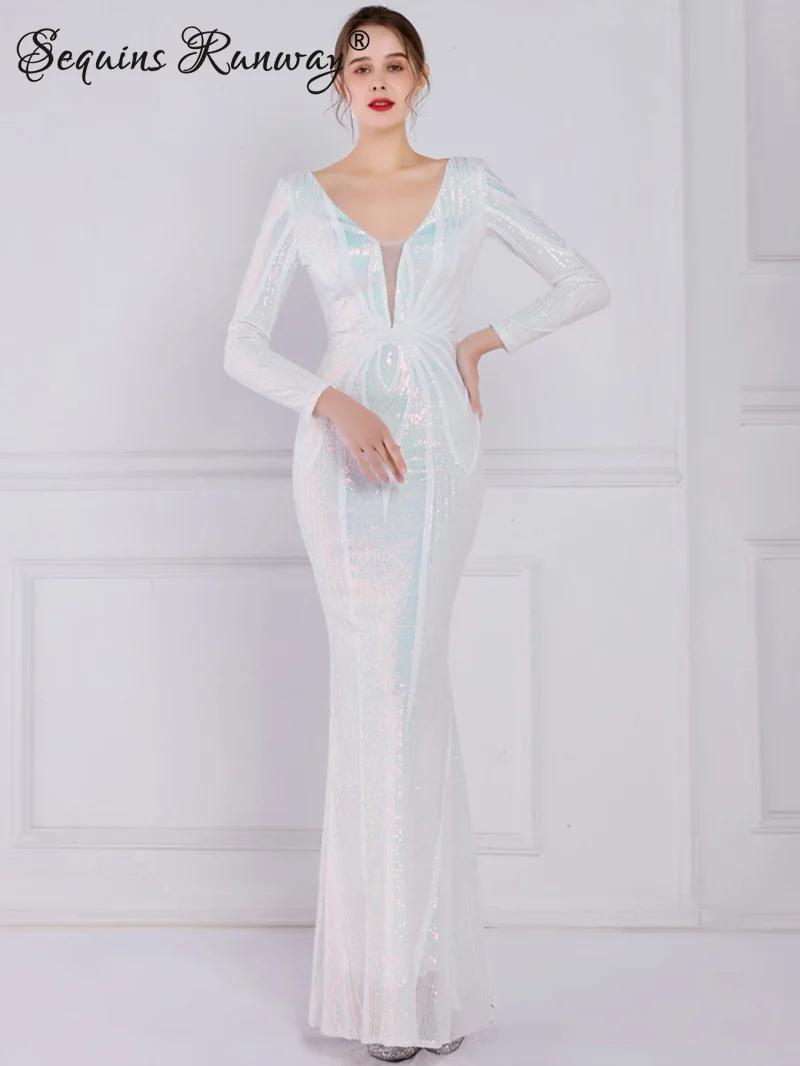 Sexy long sleeve birthday evening dresses - Image 6