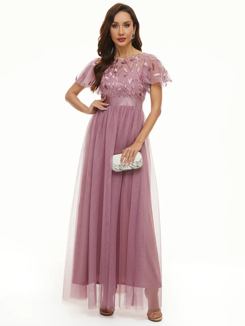 Elegant Mesh Maxi for Parties , Evening - Image 3
