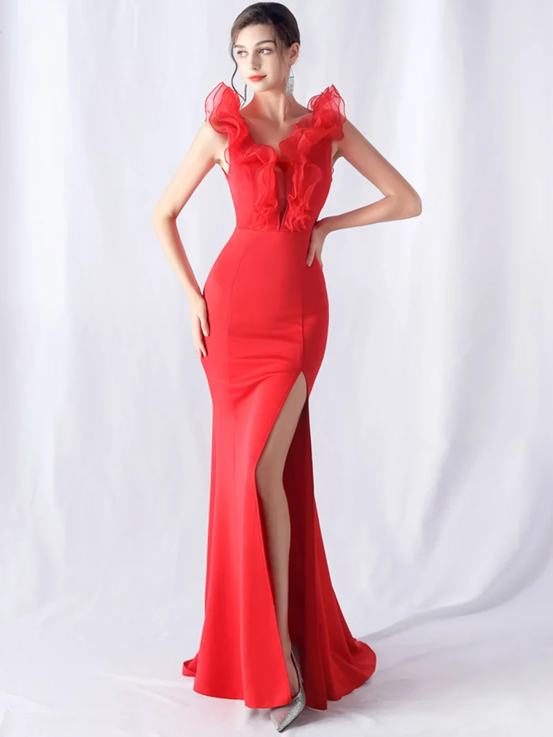 Elegant Luxury Mesh Bridesmaid Dress - Image 13