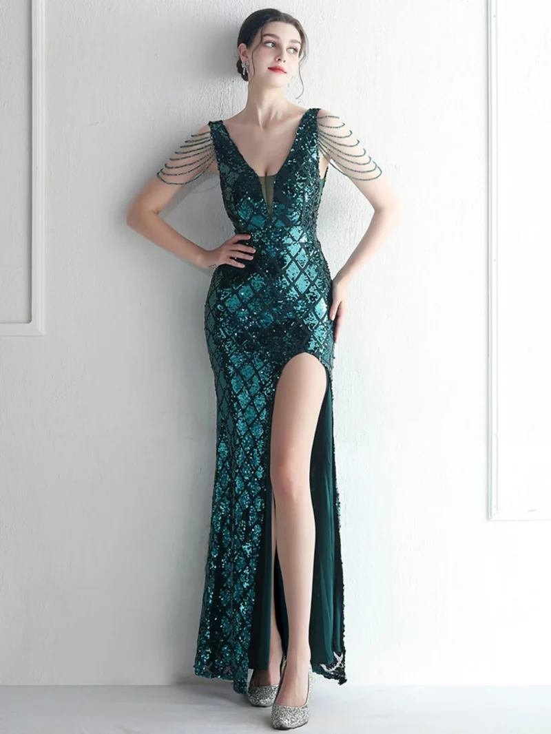 Sexy Sequin Backless Dress - Image 23