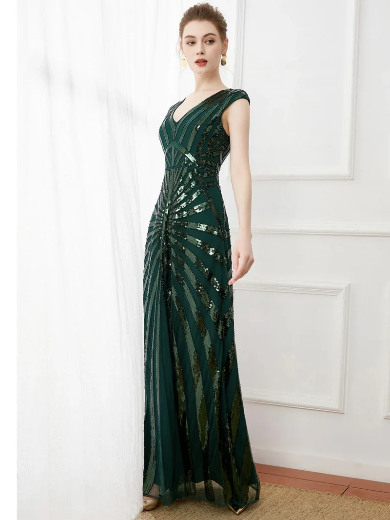 Sexy Vintage Sequin Maxi Dress Women 2024 - Image 6