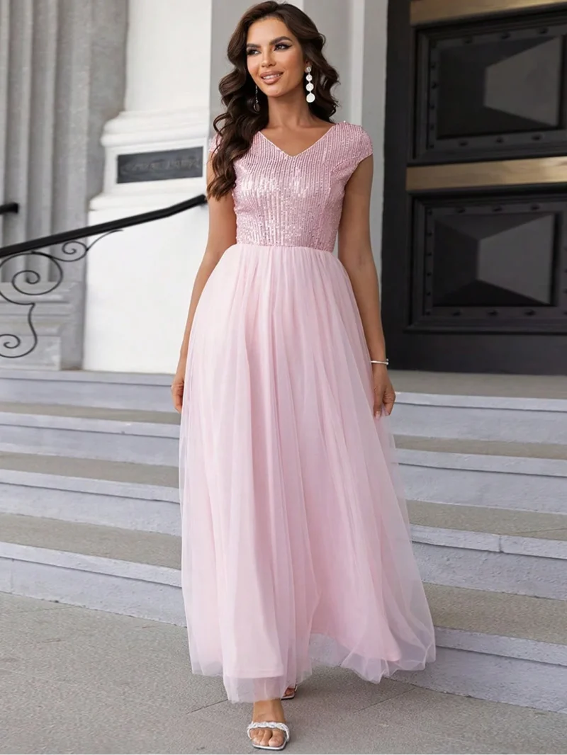 Elegant Vintage Black Sequin Maxi Dress - Image 9