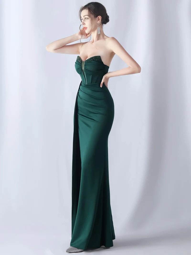 Sexy Backless Black Diamond Maxi Dress - Image 12