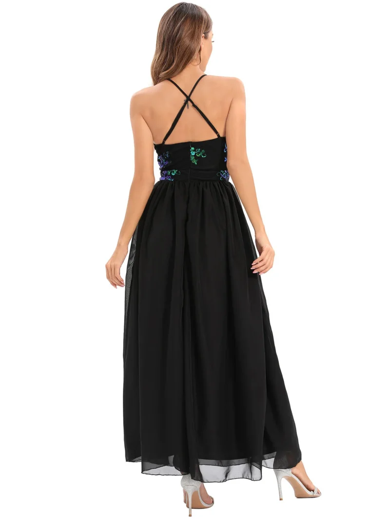 Sexy Backless Corset Sequin Maxi Dress - Image 15
