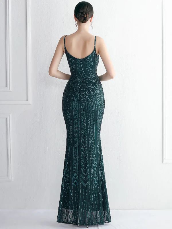 Luxury Backless Sequin Maxi Dress - Image 19