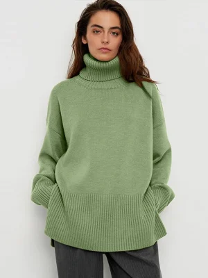 Long Sleeve Turtleneck Sweater & Elegant Lady Top