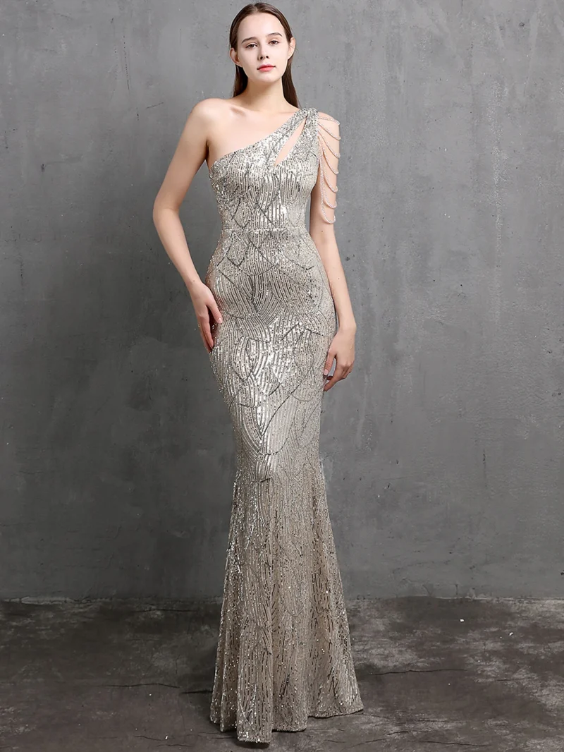 Sexy Backless Sequin Maxi Wedding Dress - Image 11