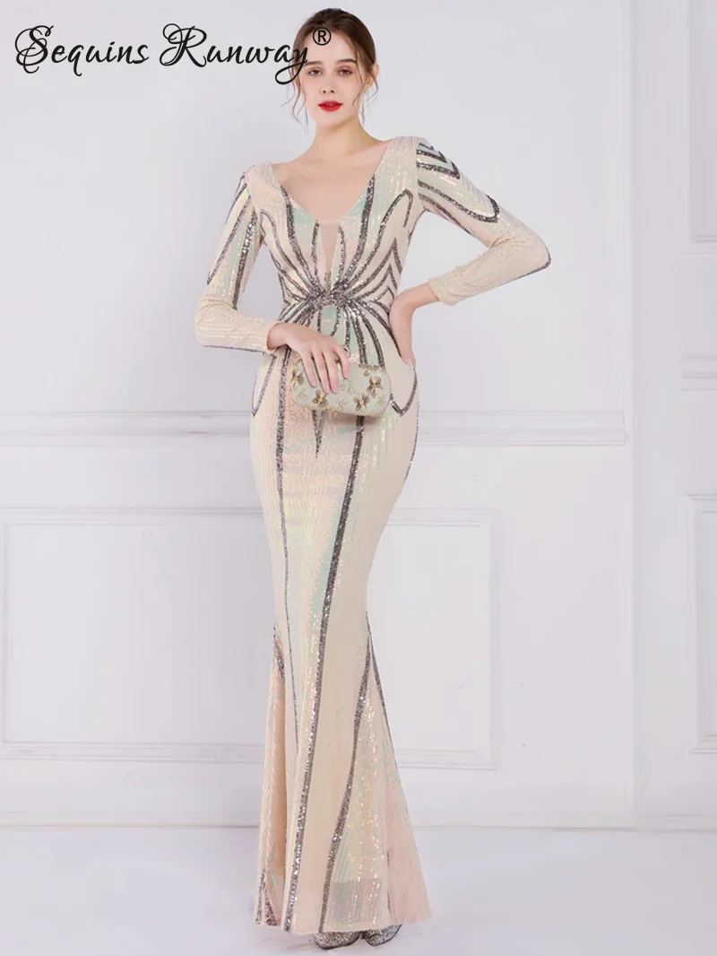 Sexy long sleeve birthday evening dresses - Image 5