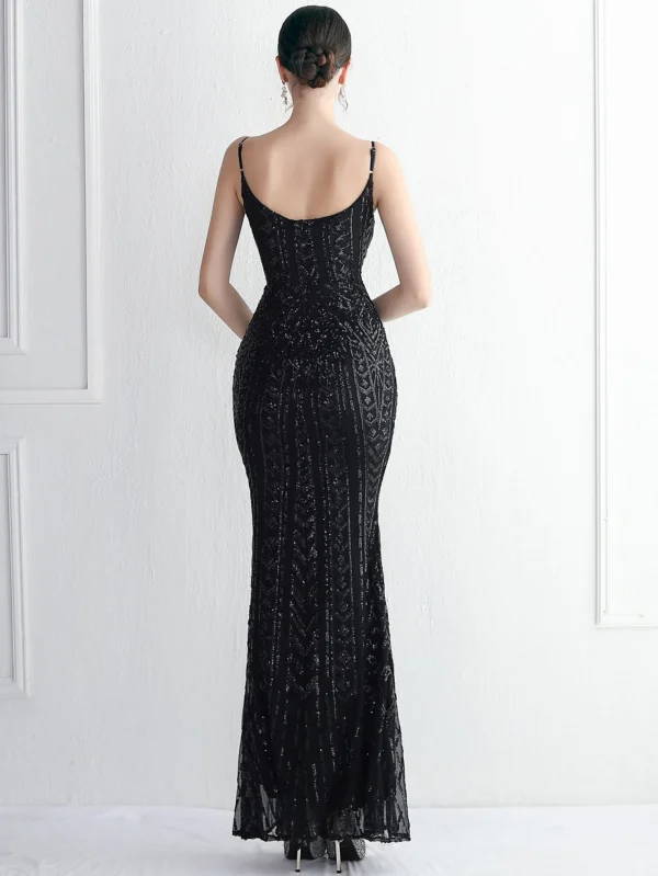 Luxury Backless Sequin Maxi Dress - Image 13