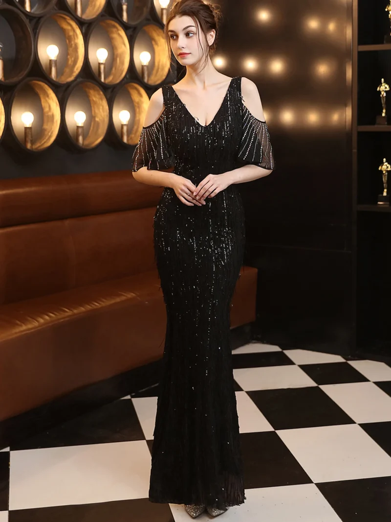 Sexy Backless Sequin Maxi Dress - Image 10