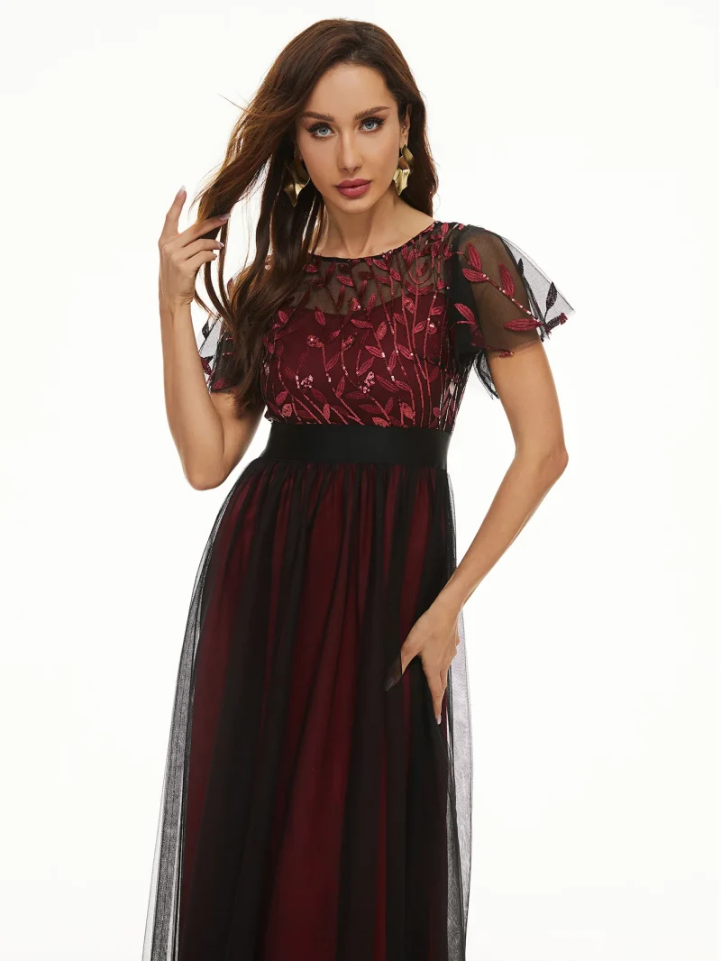 Elegant Mesh Maxi for Parties , Evening - Image 9