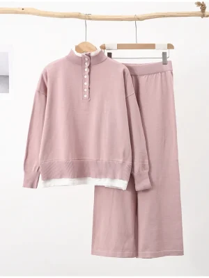 Women’s Winter Knit Pullover & Tracksuit Set